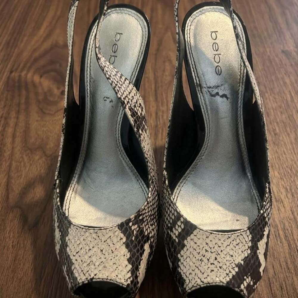 Bebe zahara slingback peep toe heels